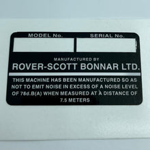 Load image into Gallery viewer, Rover 45 I.D Plate Decal
