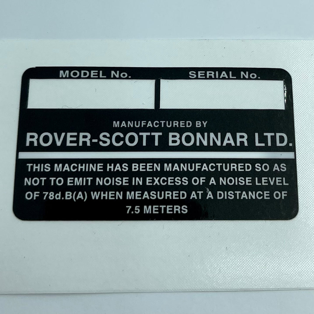 Rover 45 I.D Plate Decal